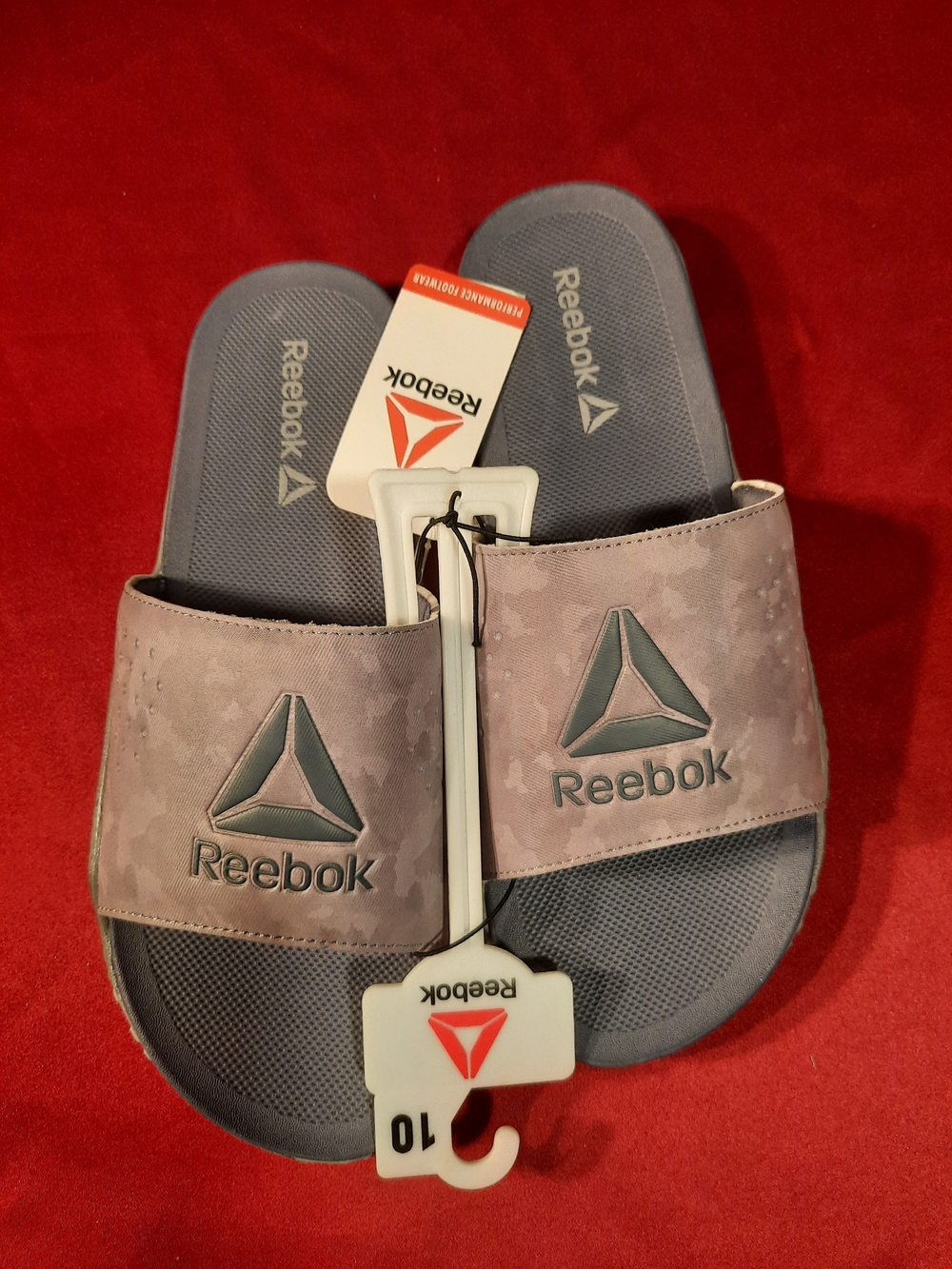 Reebok Men’s Gray Slide Sandals - Comfortable Casual Slides Pervade Slide